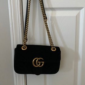 Gucci Marmont Small GG 2.0 Velvet Shoulder Bag